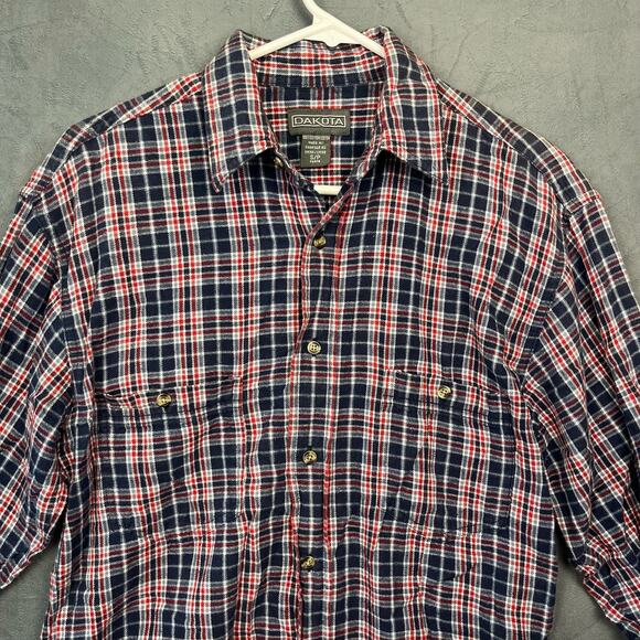Dakota Brand Plaid Shirt Small Y2K Button Down Long Sleeve Chore Hunting Fishing - Picture 4 of 5